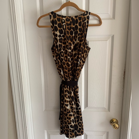 Express Leopard Dress, Ruffles, Sleeveless, M - Picture 3 of 3